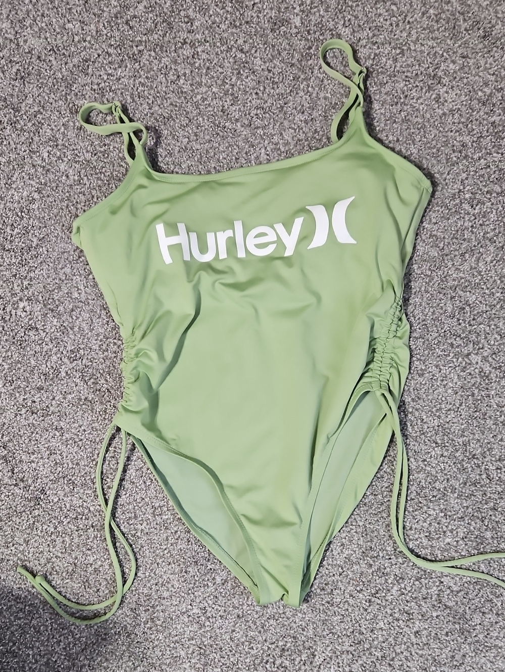 Hurley Mint Green One-Piece Swimsuit with Adjustable Straps